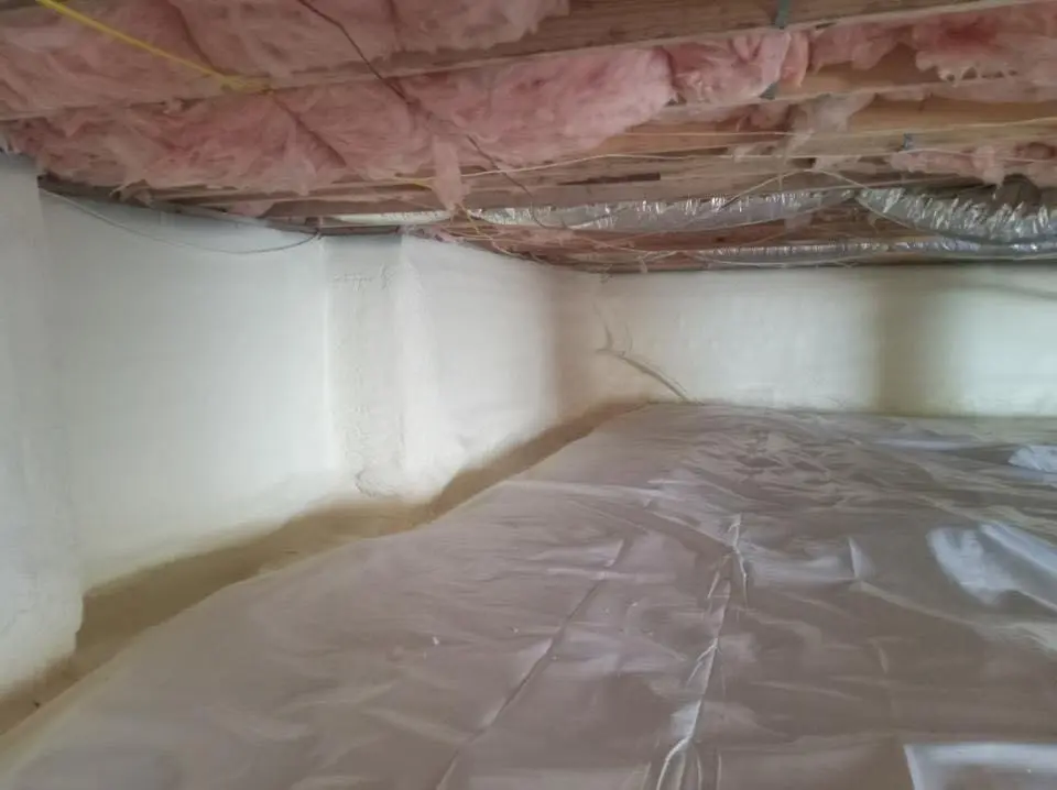 Crawl space encapsulation with closed-cell spray foam for Attic Insulation in Harris